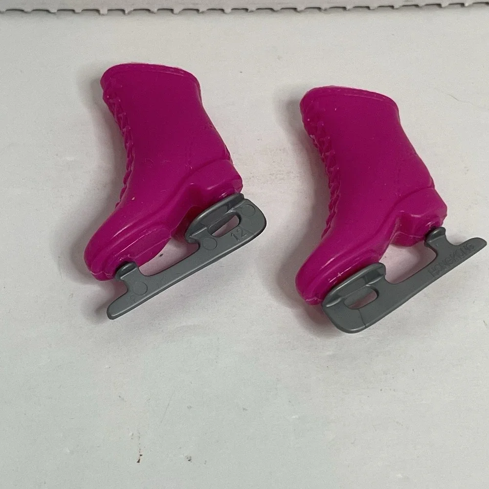 Vintage Barbie Hot Pink Ice Skates Marked China